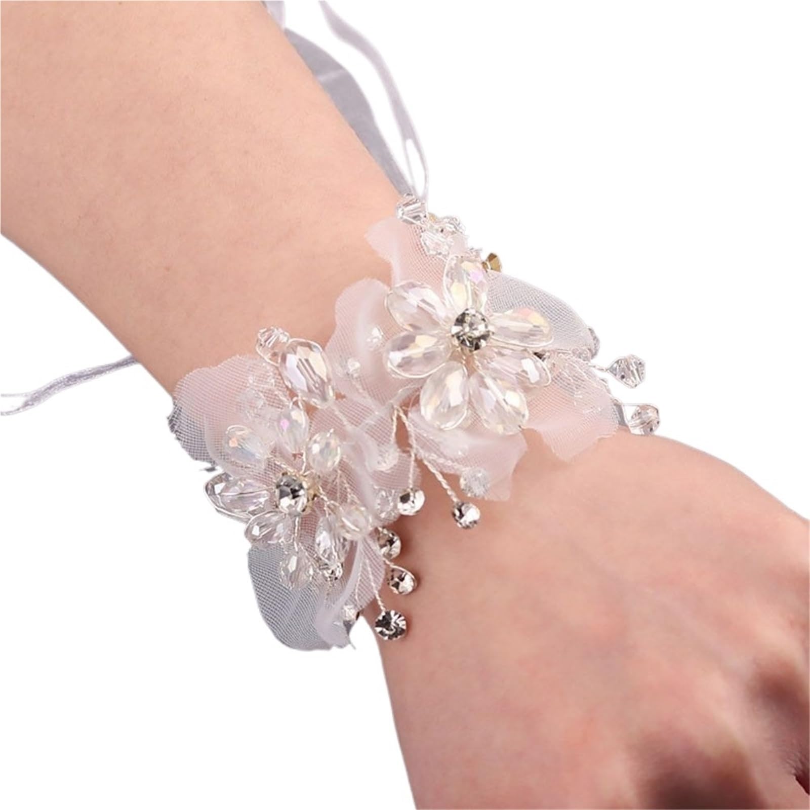 ERHTGUO 4pc Hand Flower Bridal Prom Accessories Dancing Party Decor Bride Wrist Bridesmaid Flowers(Color15)