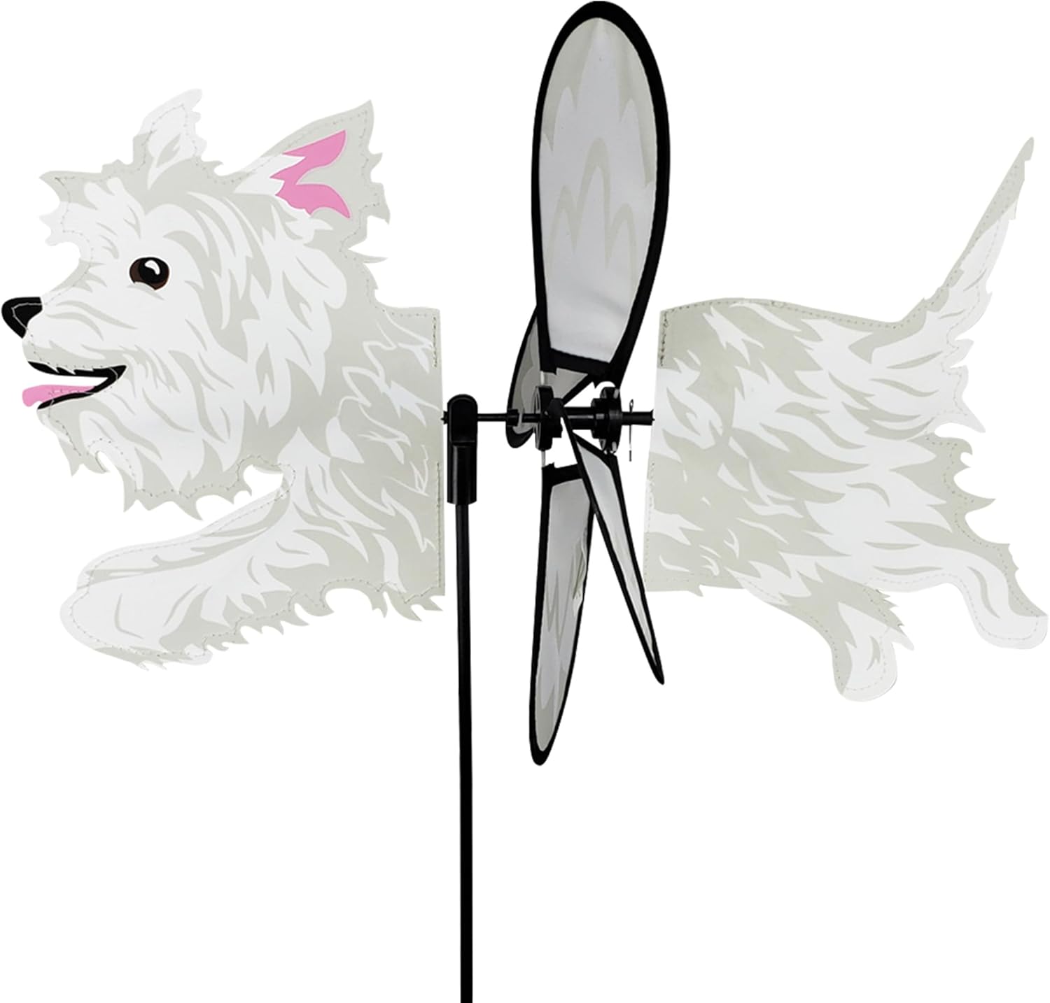 Premier Kites Petite Spinner Westie – Whimsical Wind Spinner for Yard & Garden, Durable Weather-Resistant Fabric, Easy to Assemble, Outdoor Decor for Patios, Lawns, & Fairy Lovers