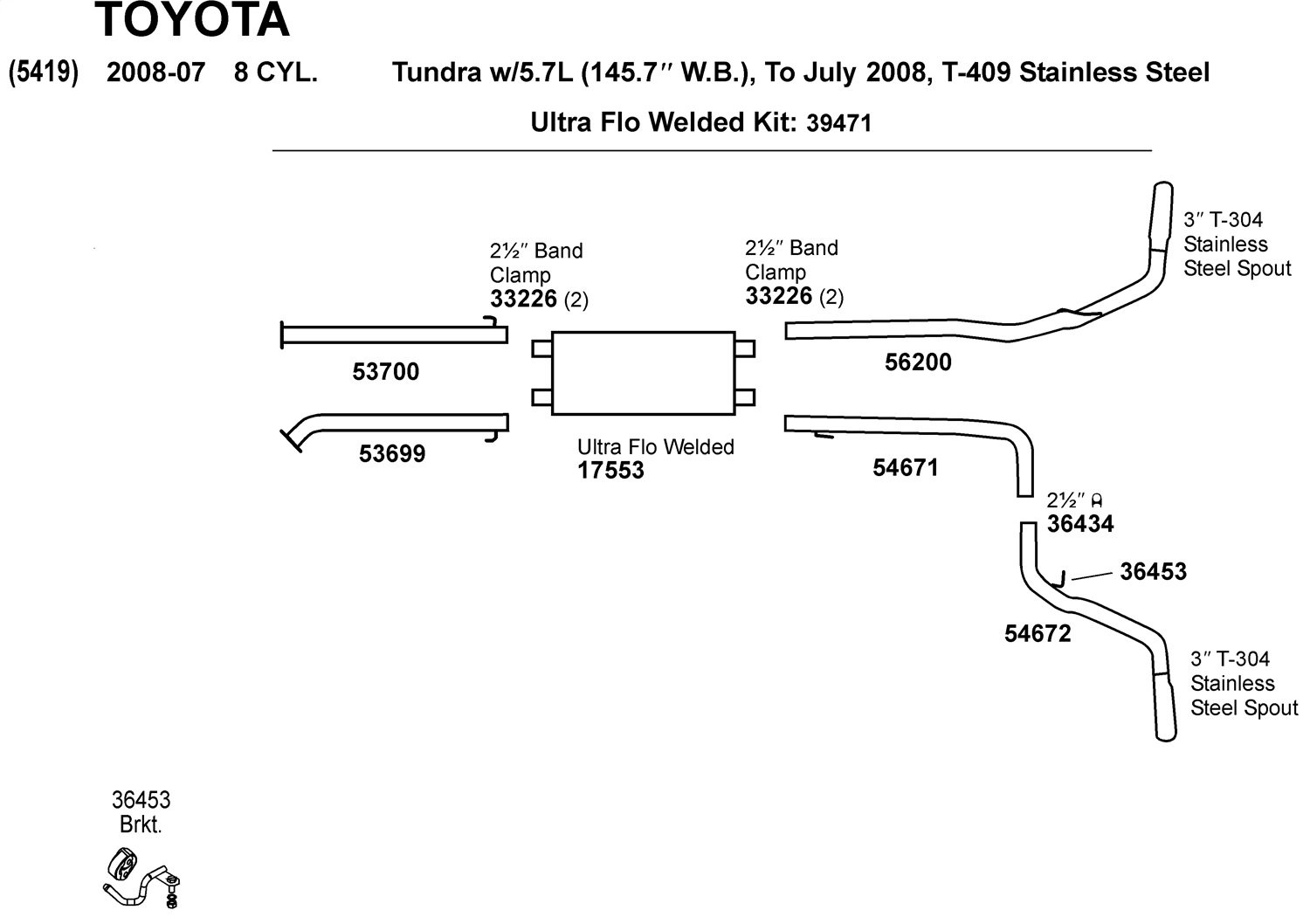Dynomax Performance Exhaust Dynomax Tundra Ultra Flo Welded