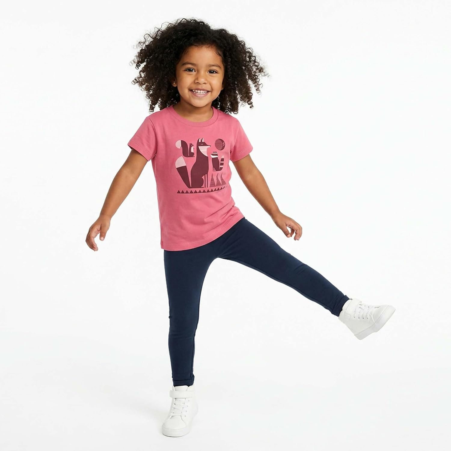 Mightly Girls' Leggings - Organic Cotton with a Touch of Stretch, Dance & Running Yoga Pants, Basic Tights for Kids,Pack of 3