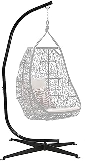 Hammock Chair Stands Hanging Hammock Stands,C Stand Outdoor Solid Steel Heavy Duty Stand Only Construction for Hanging Ham...