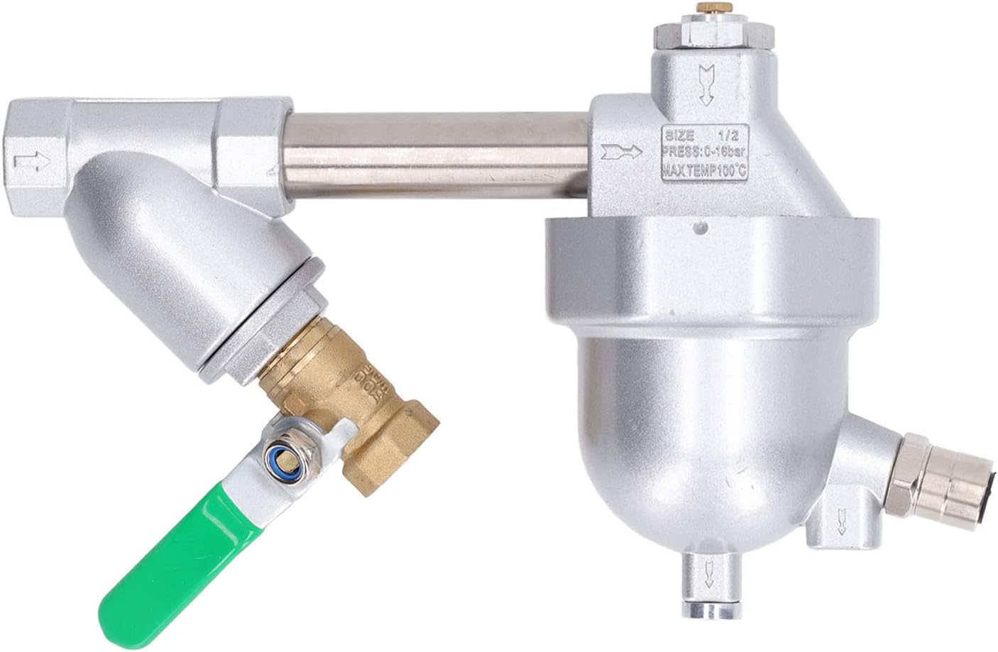 Air Compressor Filter, G1/2in Water Inlet, 8mm Outlet Air Receiver