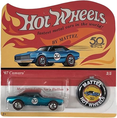 Miniatura 5 de Hot Wheels 2018 50th Anniversary Redline - Juego completo de 5 vehículos fundidos a presión con botones de coleccionista