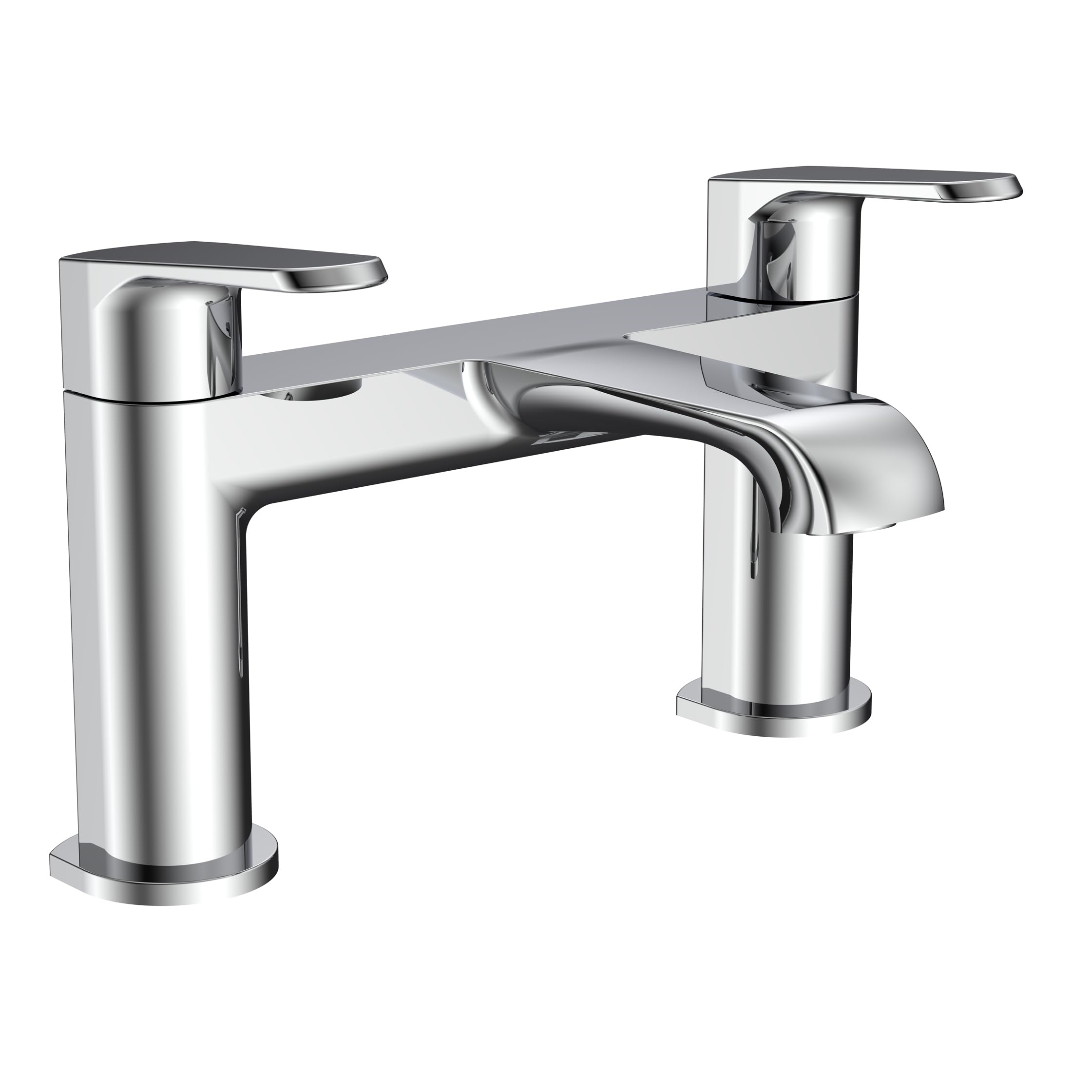 Lunaris Chrome Bath Filler Mixer Tap Deck Mounted Modern