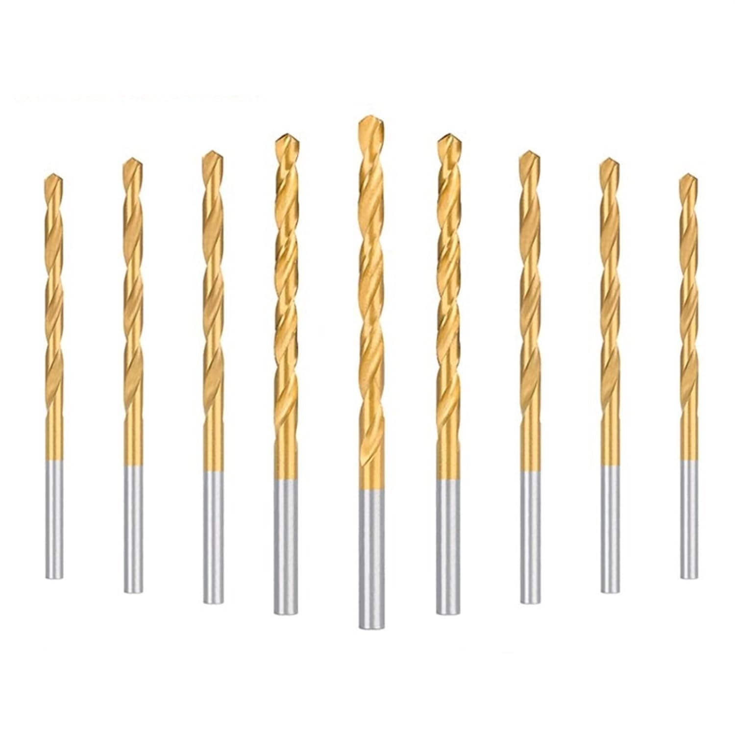10pcs Twist Drill Bit titaniums Coated HSS Metal Drills Gun for Woodworking Tool Hole Cutter(2.9mm)