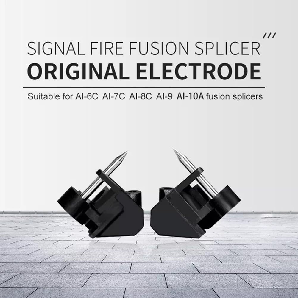 1 Paar Elektroden für Signal Fire Faserspleißgeräte AI-6A/AI-6C/AI-7/AI-7C/AI-8/AI-8C/AI-9/AI-10, stabile Leistung und hohe Zuverlässigkeit, Standardgröße aus Stahl für optische