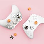 DLseego Luna Cat & Star 4PCS Thumb Grips Caps for Xbox One PS5 PlayStation4 DualSense Switch Pro Wireless Controller Steam Deck, Soft Silicone Anti-Slip Button Caps Japanese Cartoon 3D Joystick Cover