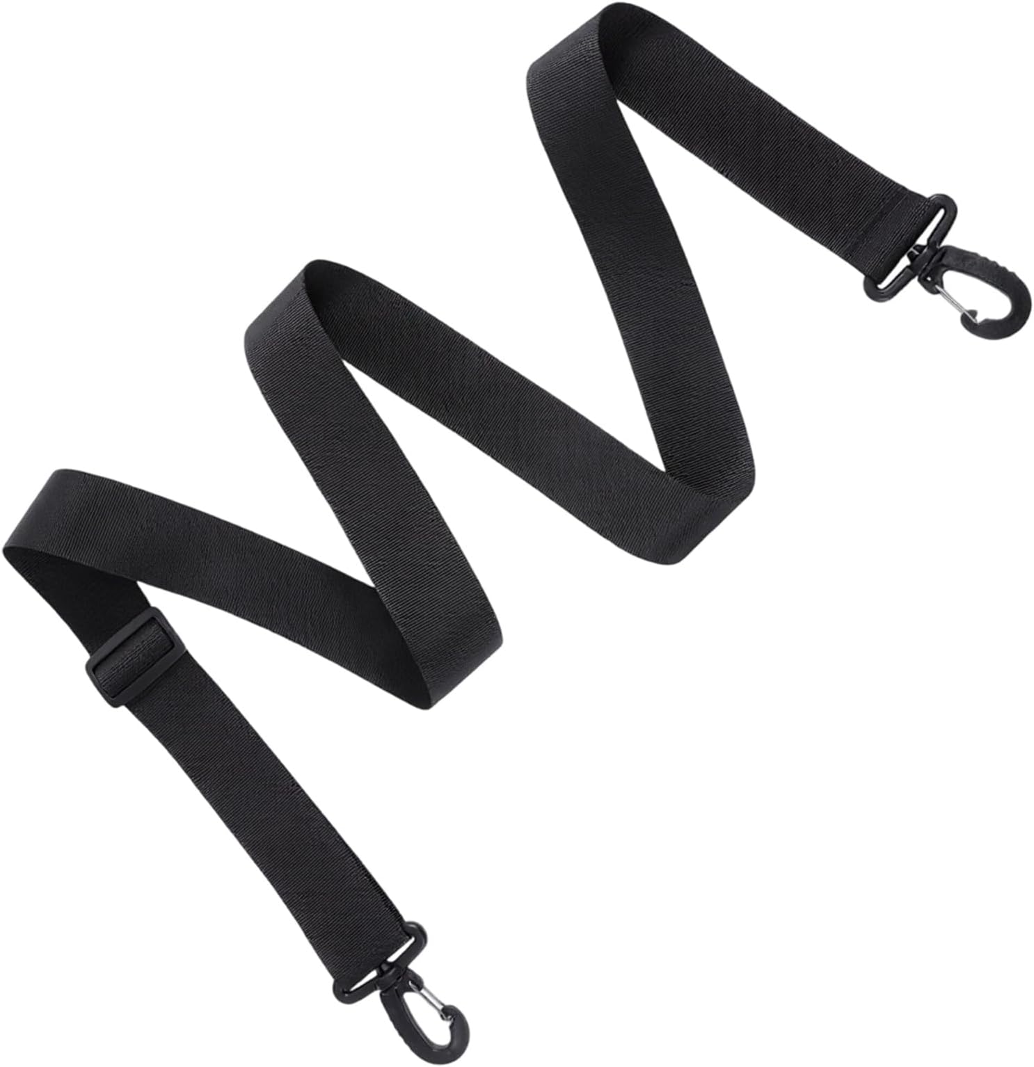 63 Inch Shoulder Straps, Universal Adjustable Shoulder Strap Replacement, Crossbody Straps, Laptop Shoulder-Strap with Adjustable Buckles and Metal Hooks, Soft Bag Strap for Duffel, Briefcase (Black)