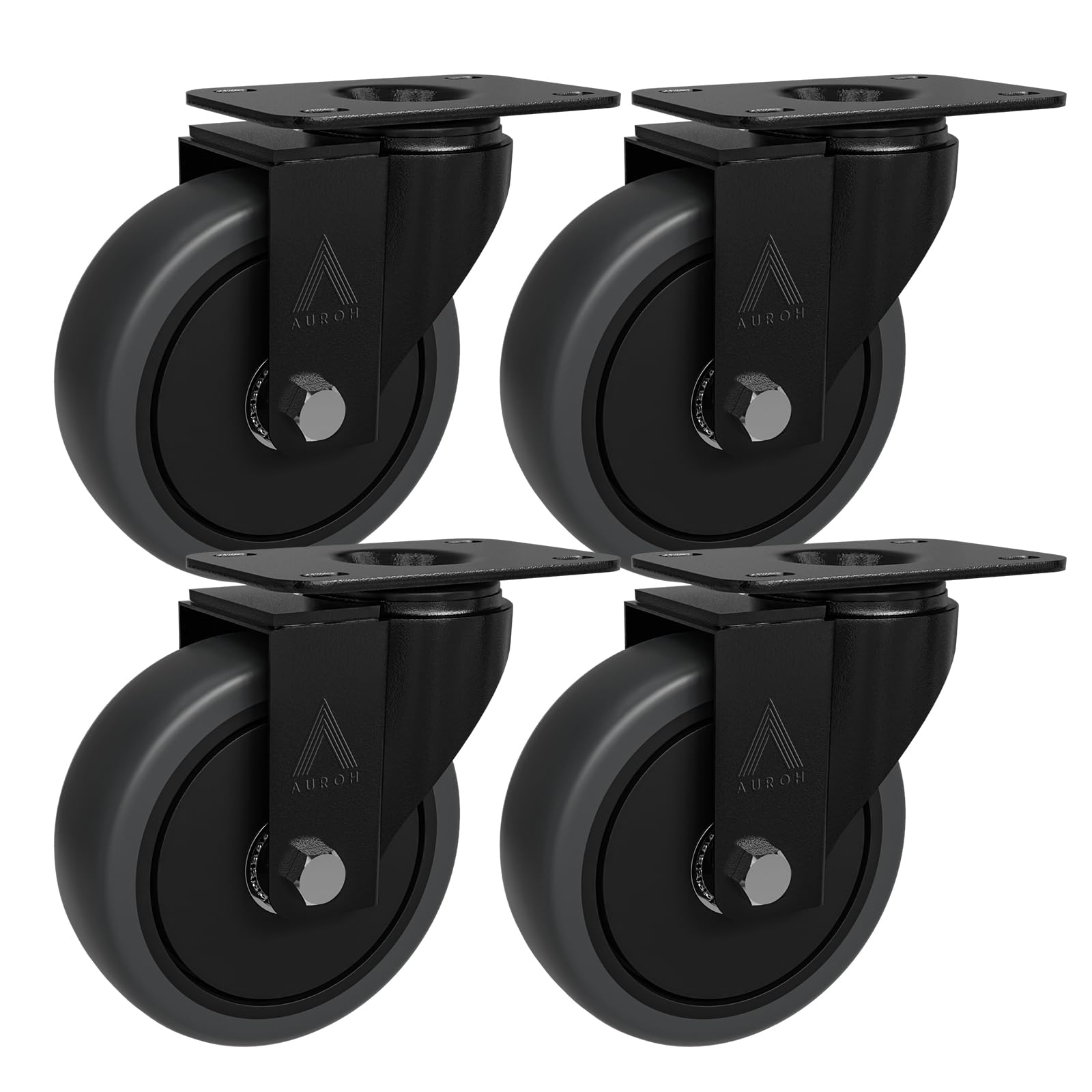 Auroh 4x Castor Wheels 100mm, 600KG Heavy Duty Large Polypropylene Swivel Furniture Caster