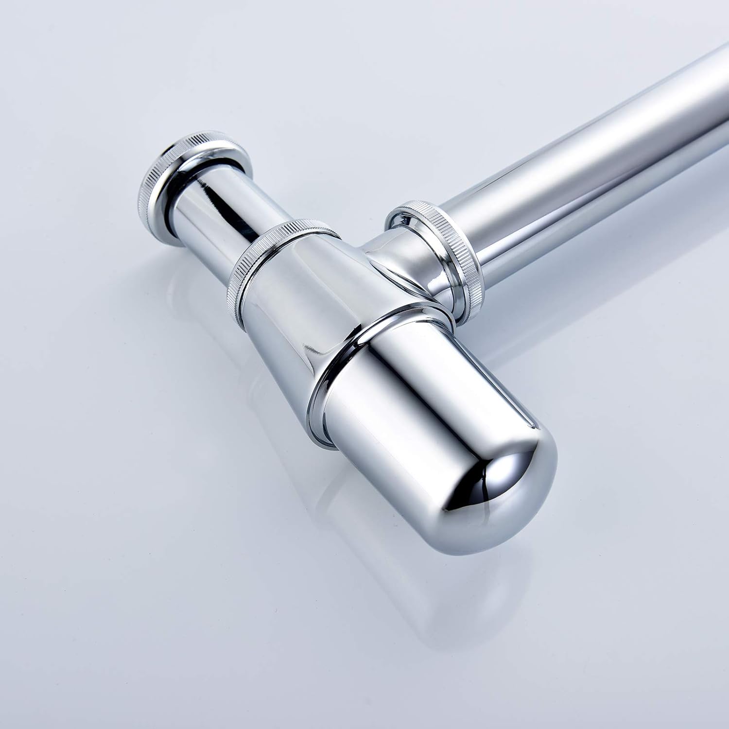 Brass Bottle Trap Vessel Sink P Trap Chrome Wall Mounted Bathroom Sink Pipe Basin Bottle Waste Trap for Bathroom, WT03