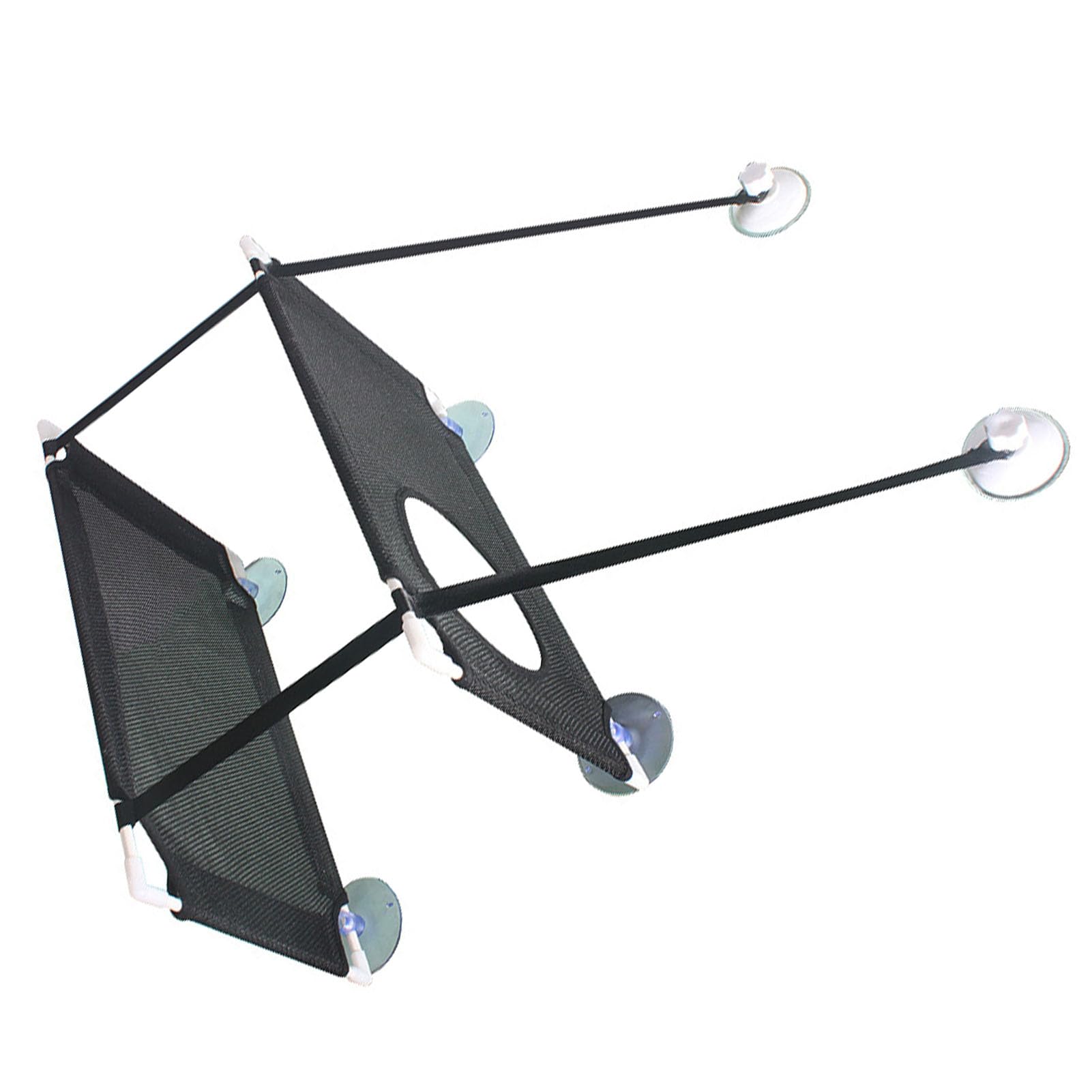 Amaca per Gatti a Doppio Strato con Installazione Sospesa, Forte Ventosa, Morbido Sedile di Riposo per Finestra per Gatti per Balcone e Altro Ancora (Black)
