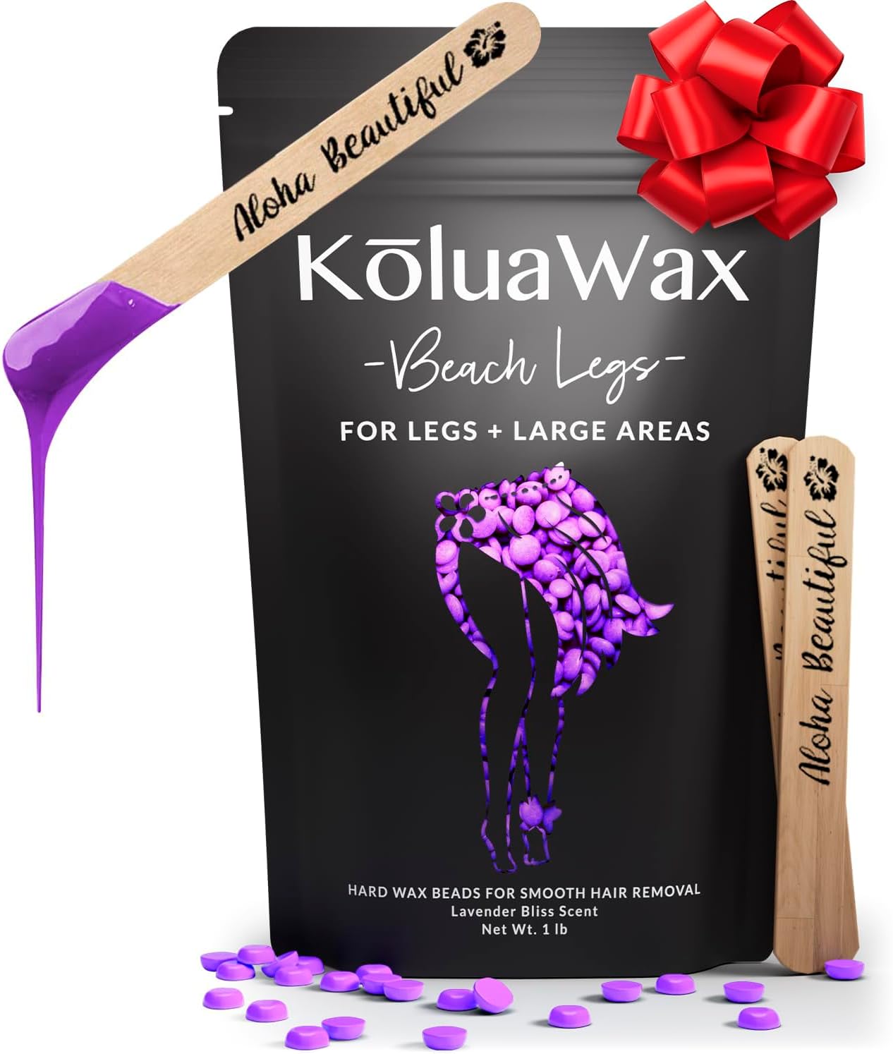 Hard Wax Beads for Hair Removal – Coarse Hair Formula – Face, Brazilian, Underarms, Back Chest, Bikini Waxing – Lavender Bliss, 1lb Refill for Wax Warmers & 10 Large Applicator Sticks