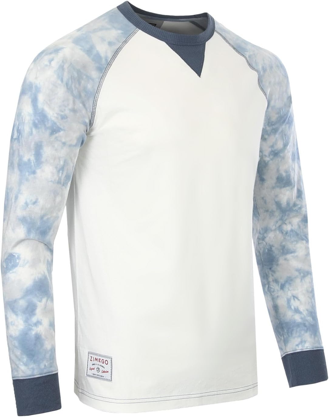 ZIMEGO Mens 3/4 Long Sleeve Modern Fit Contrast Raglan Casual Crew Neck T-Shirts