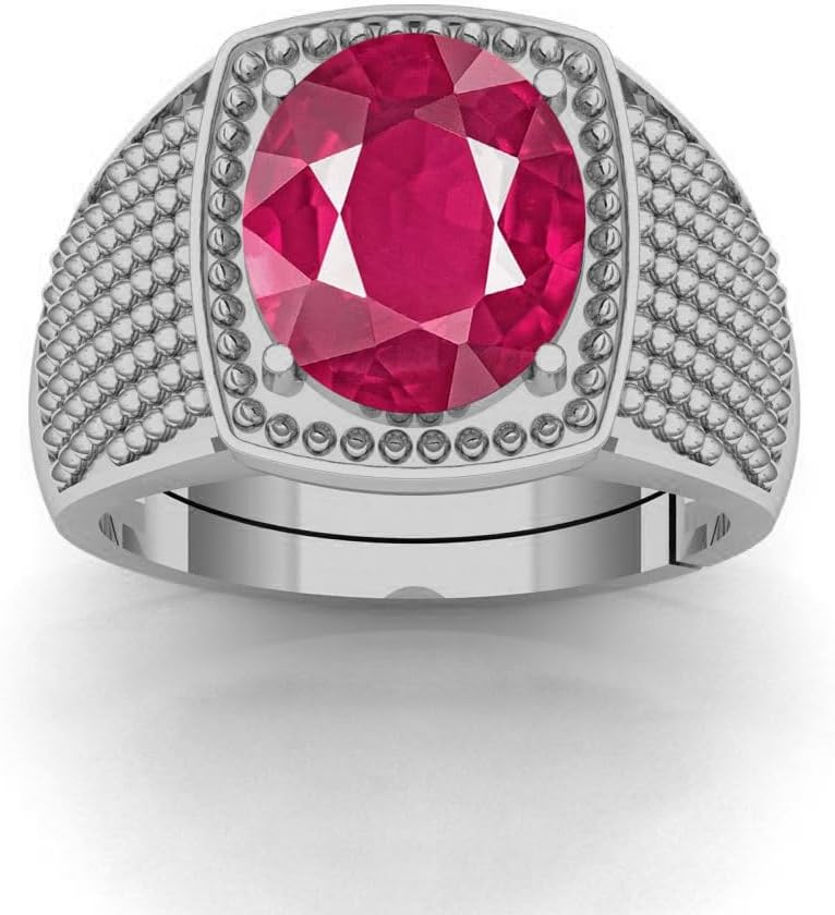 7.25 Carat Beautiful Natural Ruby Gemstone Solitaire Silver Ring For Women And Men