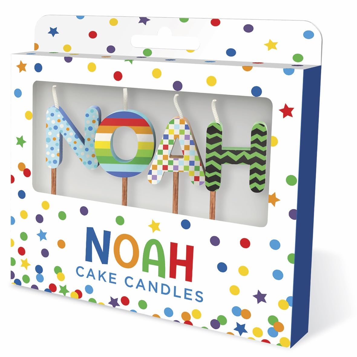 Noah Birthday Candles Personalised Name Cake Topper Boys Rainbow Party Decor