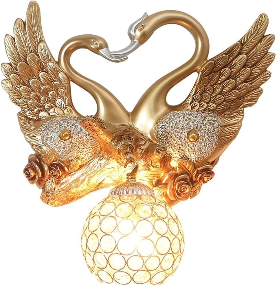 Applique murale cristal de luxe dorée pour chambre et mur de fond