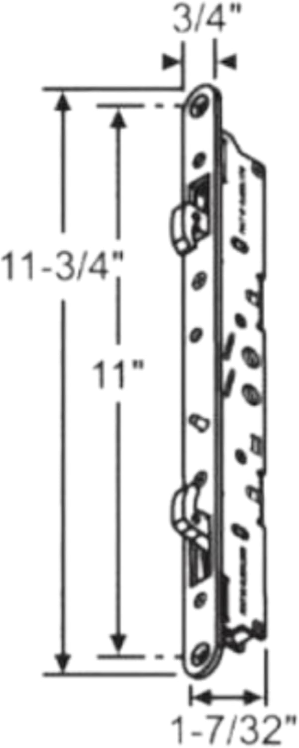 Multi-Point Mortise Lock with Face Plate 11-3/4" for Sliding Patio Glass Door | Mortise Lock for Patio Sliding Door | Lock Replacement for Sliding Door | Double Glass Door Lock