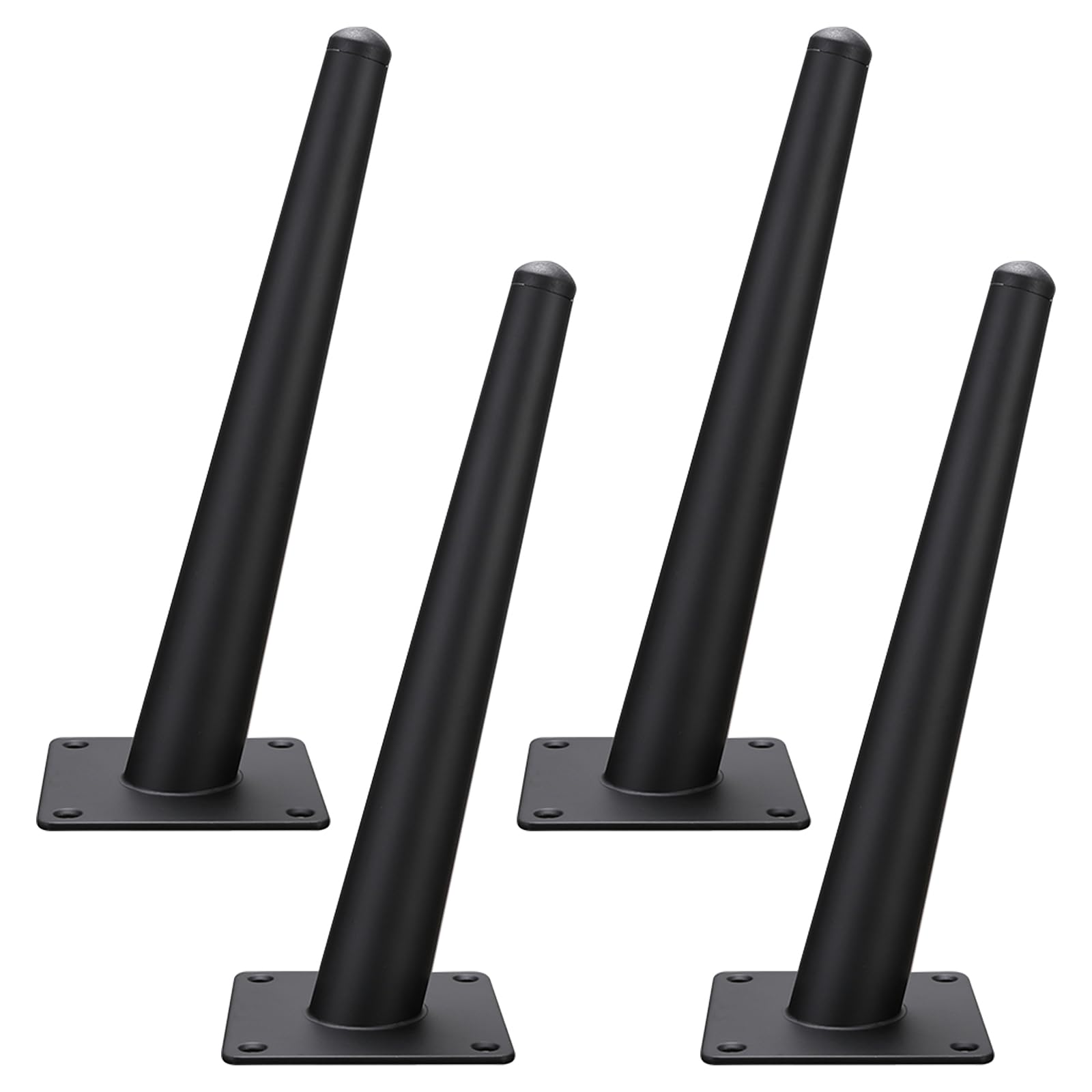 Generico Gambe per Mobili Piedini per Tavolo Neri Conici 4 Pezzi in Acciaio Laminato A Freddo Verniciati A Spruzzo Altezza Piedini per Divano: 10-35 cm Piedini per Mobile Divano 30 cm/11,8"