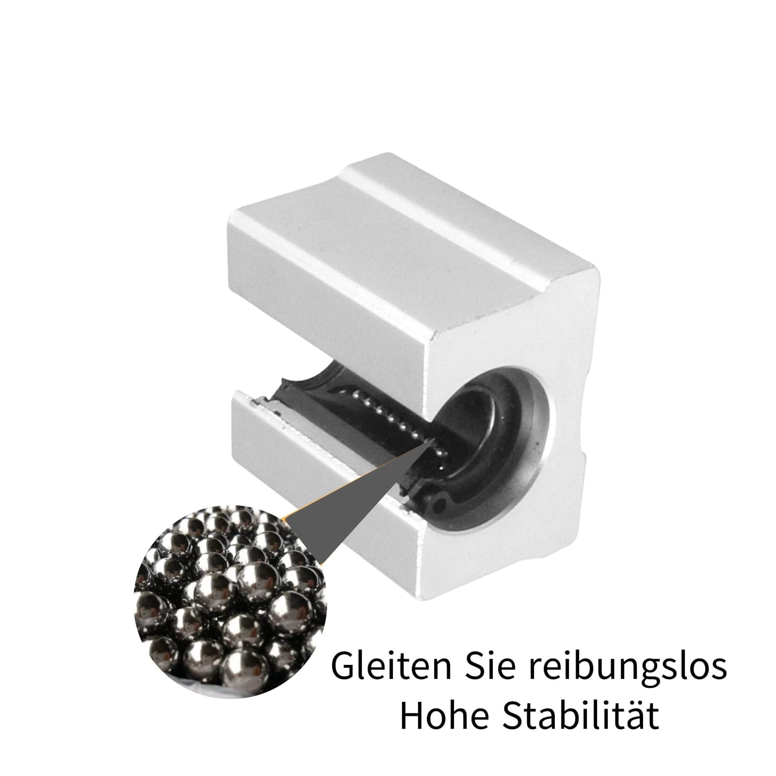 VEVOR Lineaire geleiding, 2 stuks, SBR16-1000 mm, koolstofstaal, aluminium geleiderail met 4