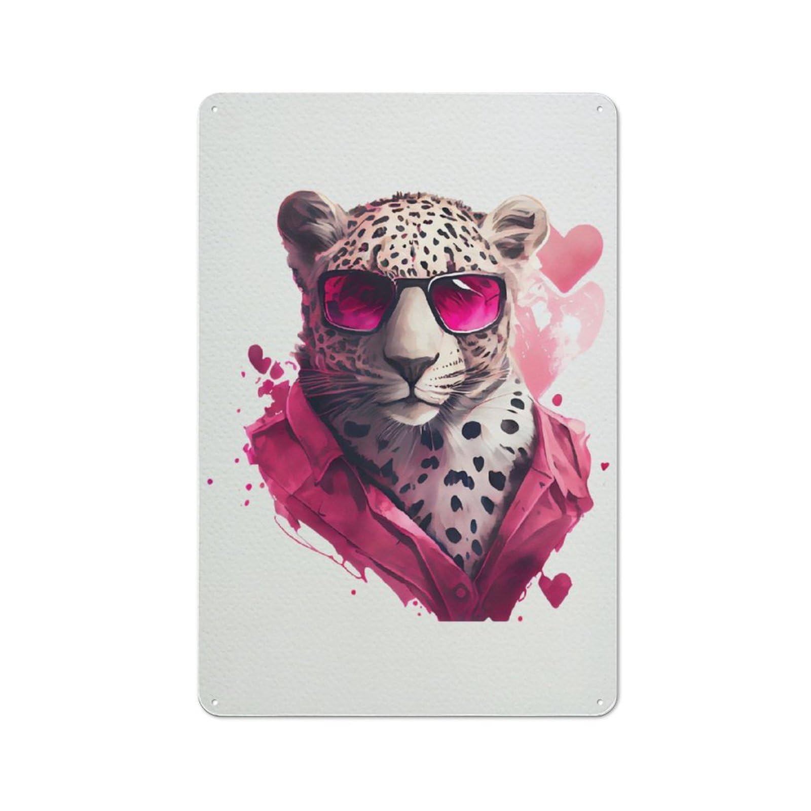 Loft Style Metal Wall Sign 30x20cm Featuring Gangster Jaguar Funny, Studio Wall Art for Loft, Studio, Office Or Creative Room