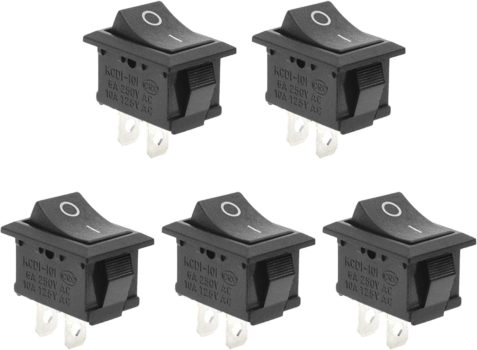 5Pcs On/Off Boat Rocker Switch 5Pcs 2 Pin Position Snap 12V 110V 250V QTEATAK