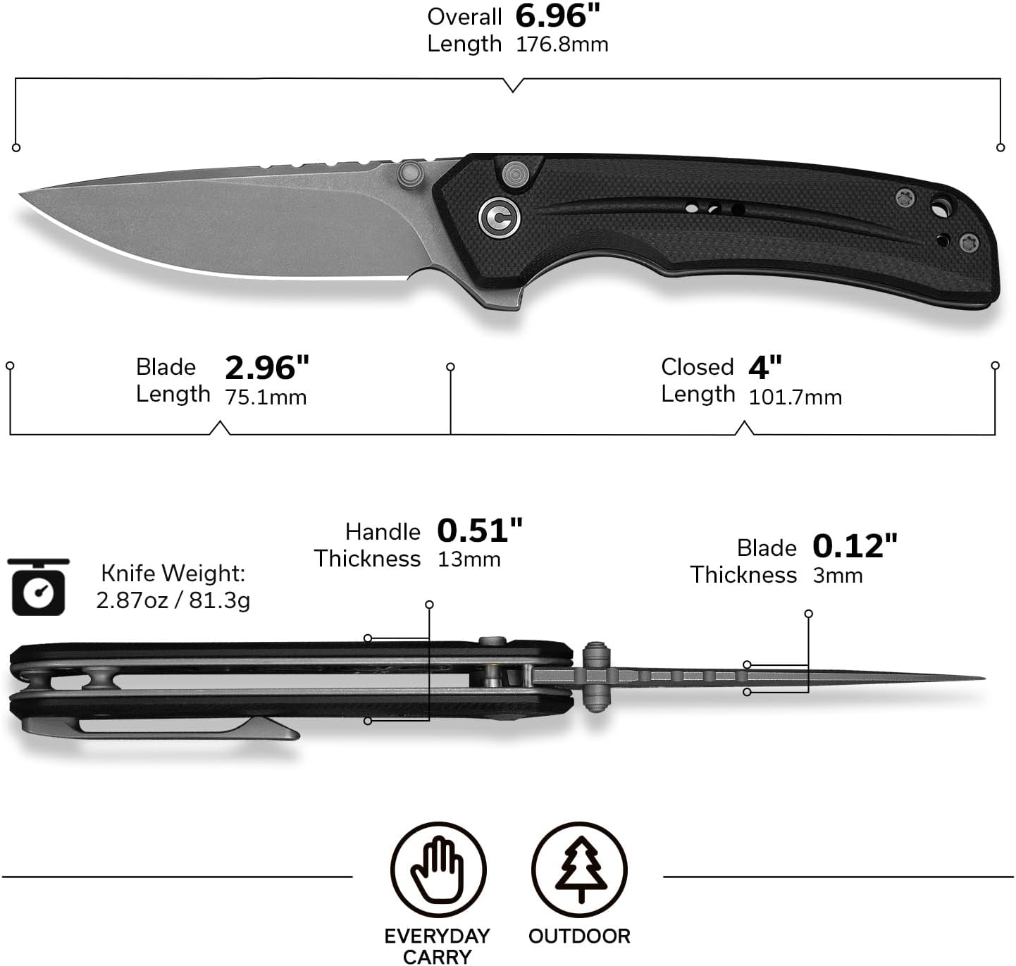 CIVIVI Tarask Pocket Knife C25023C-1