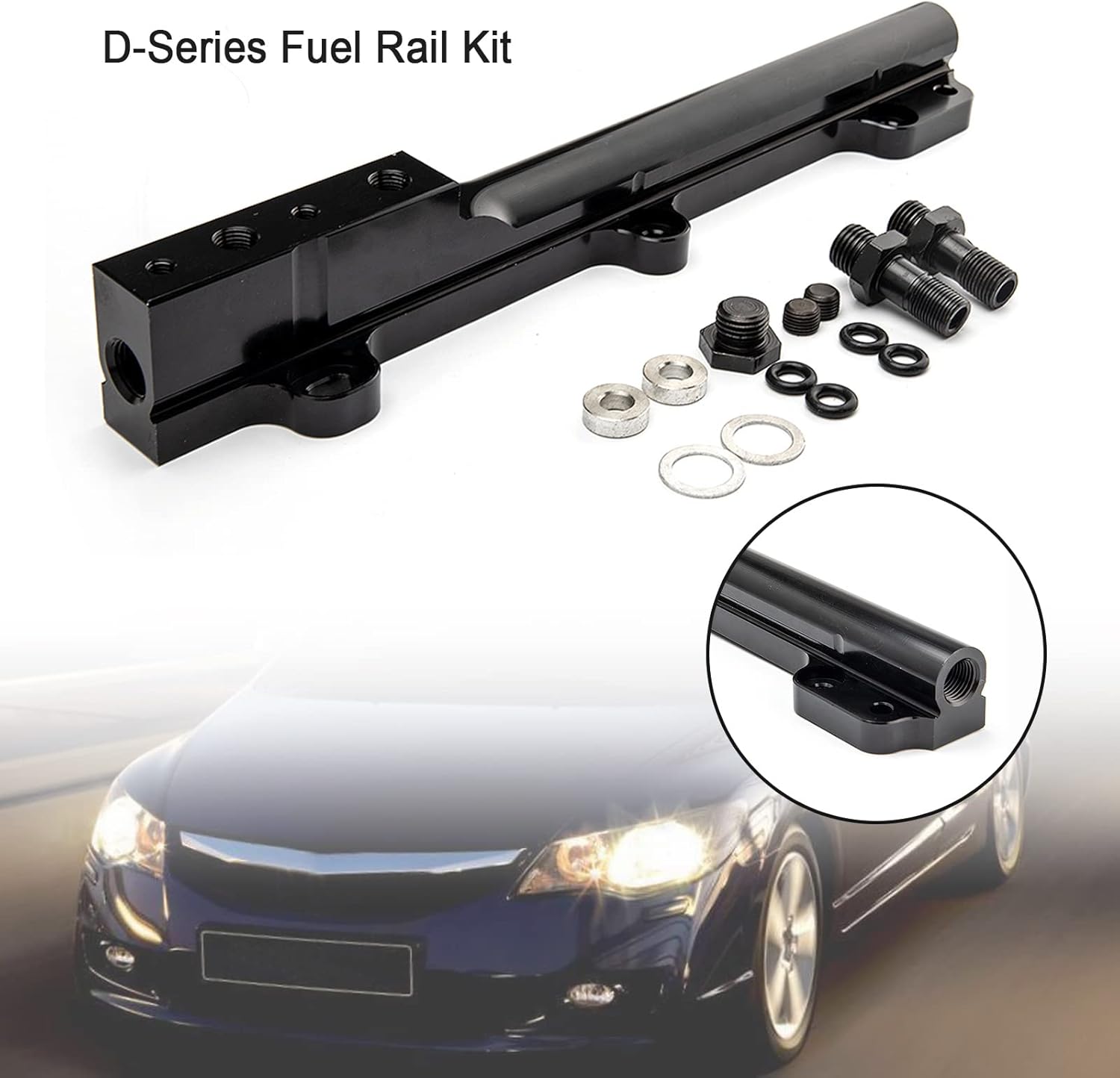 Areyourshop Car Aluminum D Series High Flow Fuel Rail Kit fits for Civic CR-X D15B7 D15B8 D16A6 D16Z6