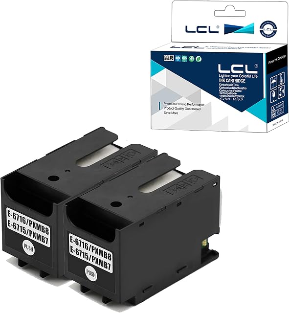 LCL T6716 C13T671600 Compatible Ink Maintenance Box Replacement for Epson Workforce Pro WF-C5210DW WF-C5290DW WF-C529R WF-C5710DWF WF-C5790DWF WF-C579RDWF WF-M5298DW (2-Pack)