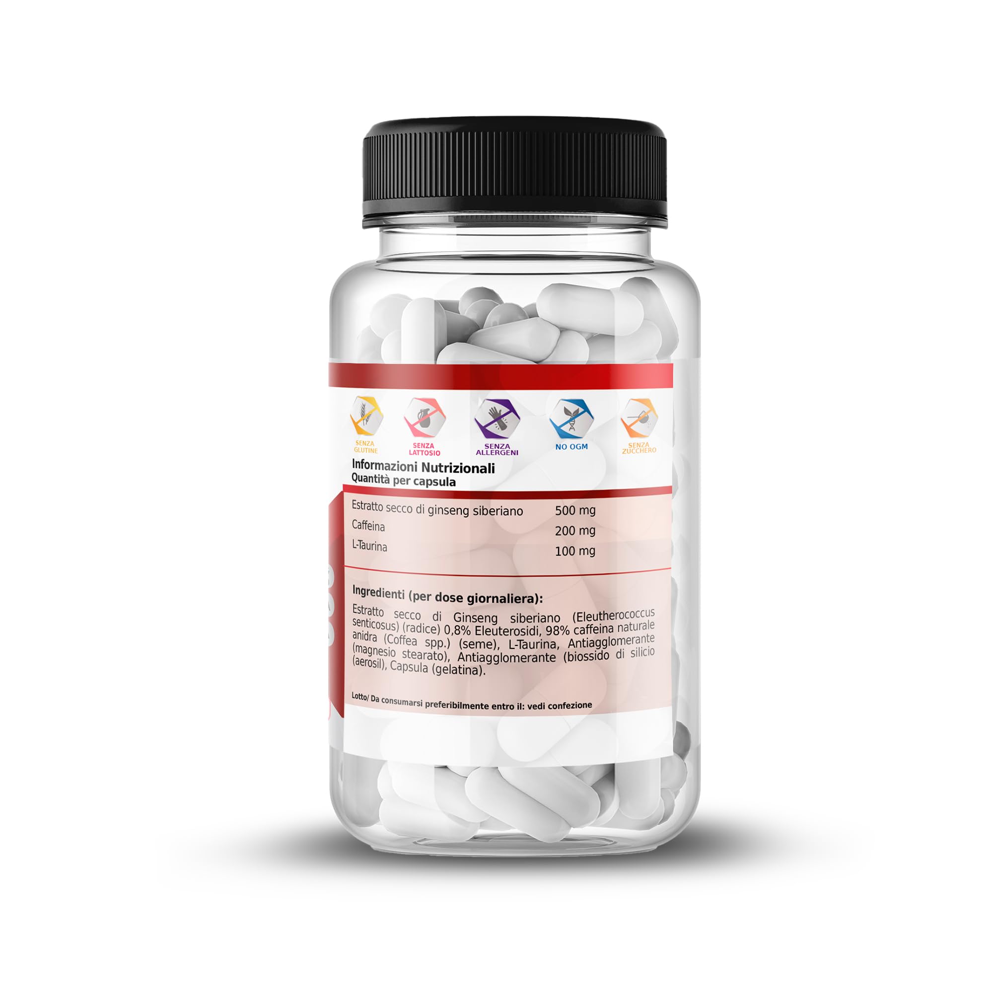 Healthy Fusion - Actívate | L-Taurina + Cafeína + Ginseng Siberiano | Integratore alimentare | 60 capsule