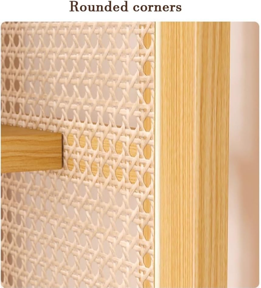 5-Tier Rattan Corner Shelf - Triangular Multi-Functional Storage Solution with Sturdy Wooden Frame (Brown) - Perfect for Home Decor & Space-Saving Organization