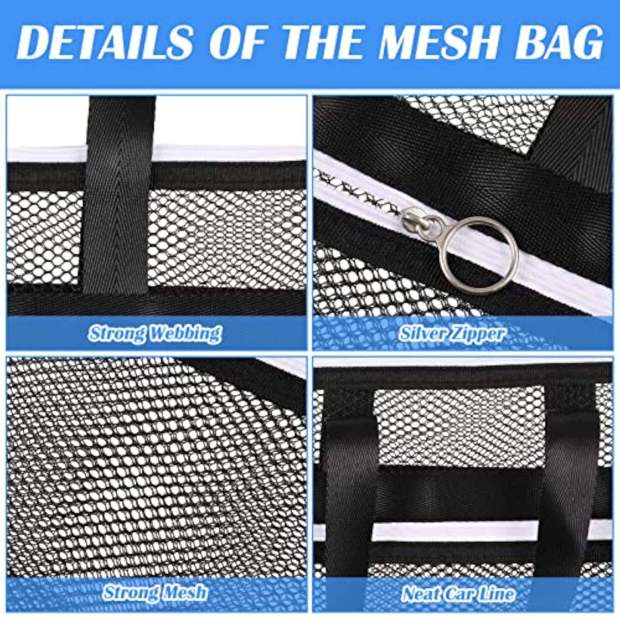 Black Mesh Shower Bag Portable Quick Dry Caddy