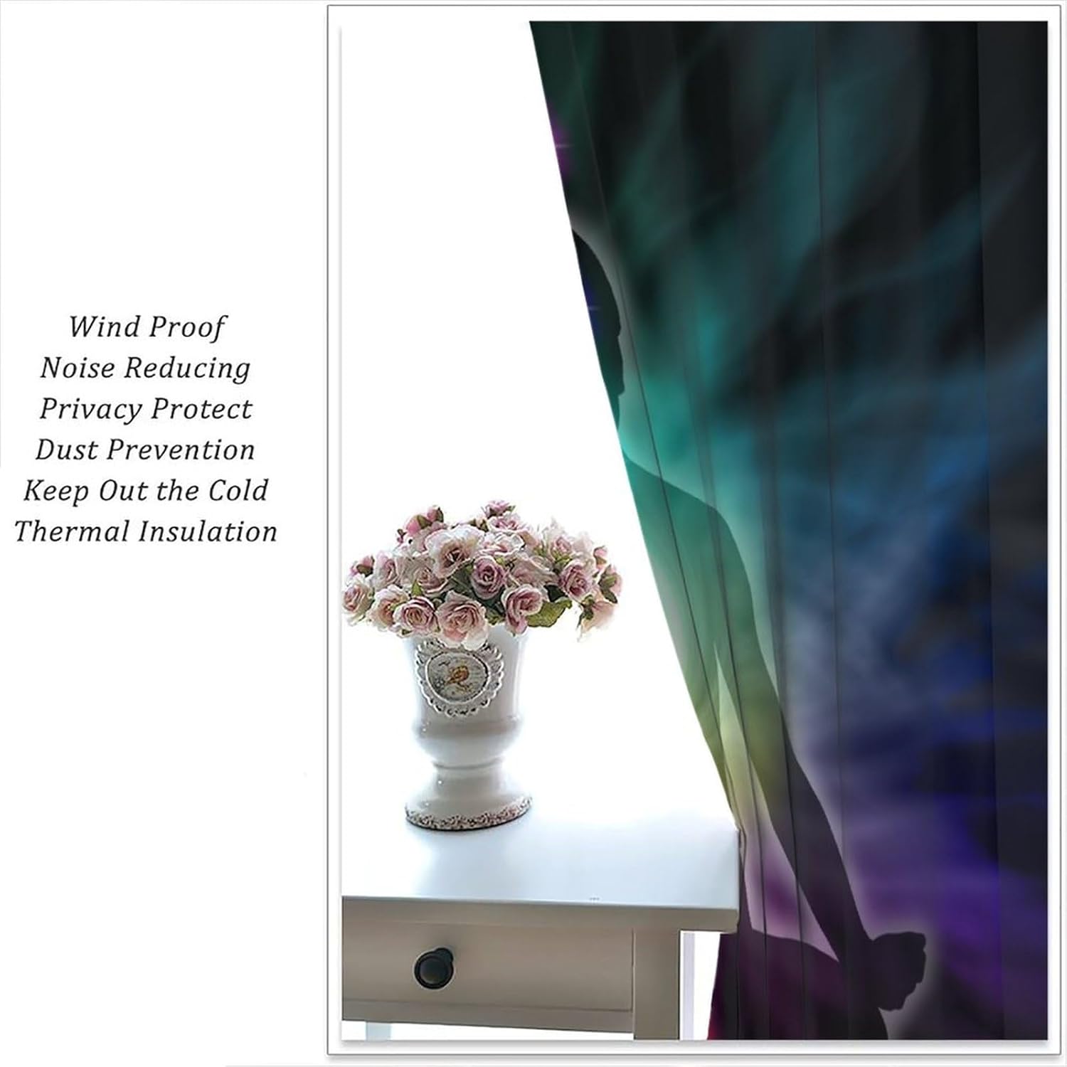 Chakra Curtains Man Meditation Seven Chakras Curtain with Rod Pocket for Bedroom Living Room Home Decor Drapes Thermal Insulated Window Treatments 2 Panels Set 42" W X 63" L