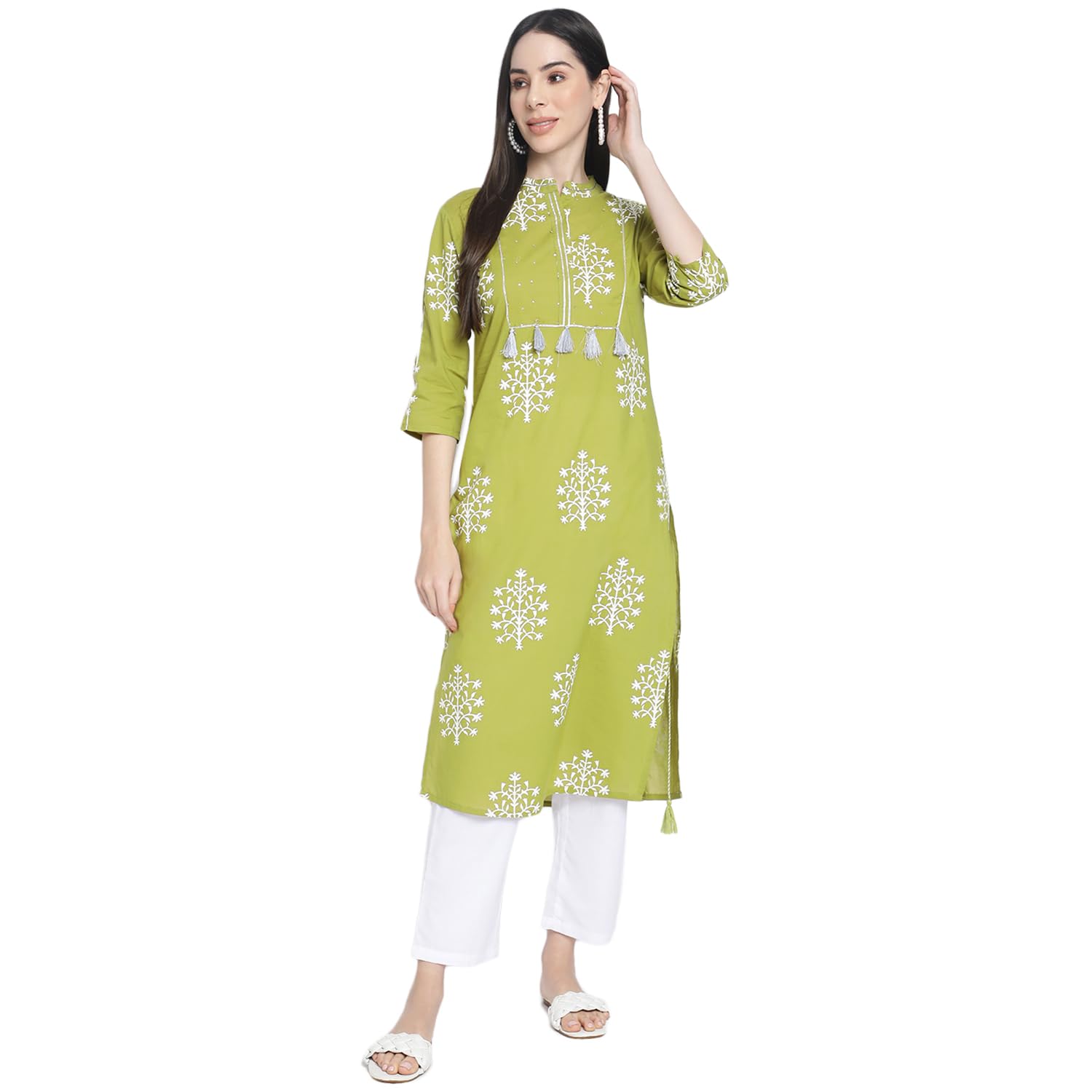 SACCHE DHAAGE Women Printed Pure Cotton A-line Kurta Latest Cotton Printed Kurta|| Beautiful Kurti