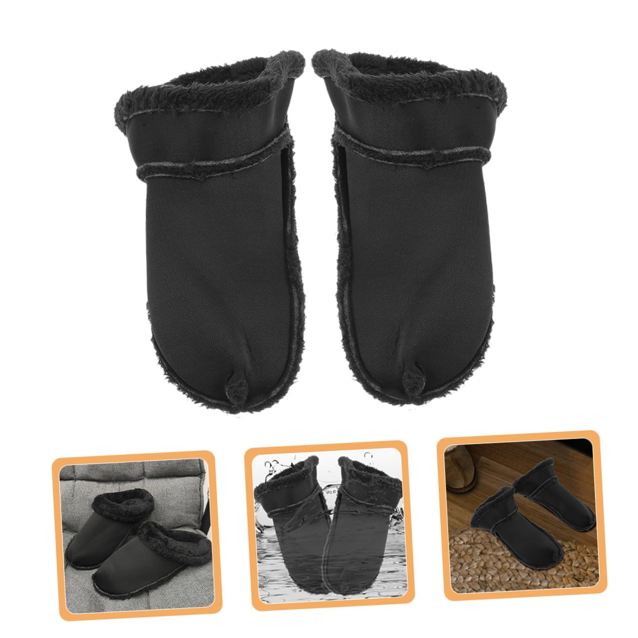 5pares Plantillas De Calzado De Invierno Forros De Zapatos Calientes y Inserciones Desmontables De Pelo Fríos