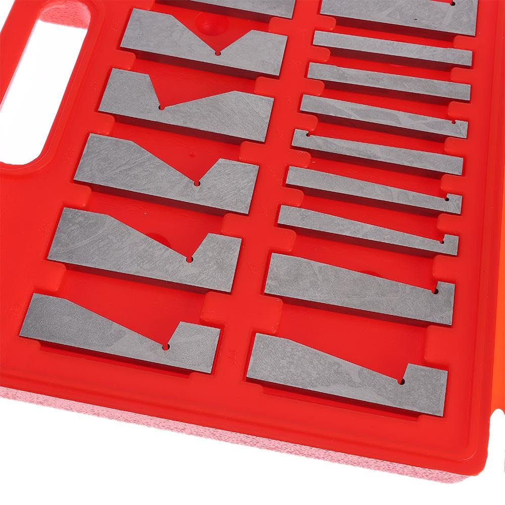 Precision Angle Block Set 17Pcs 0 to 45 Degree Durable Hardened Steel Angle Calibration Gage Inspection Block Grinding and Milling Machine
