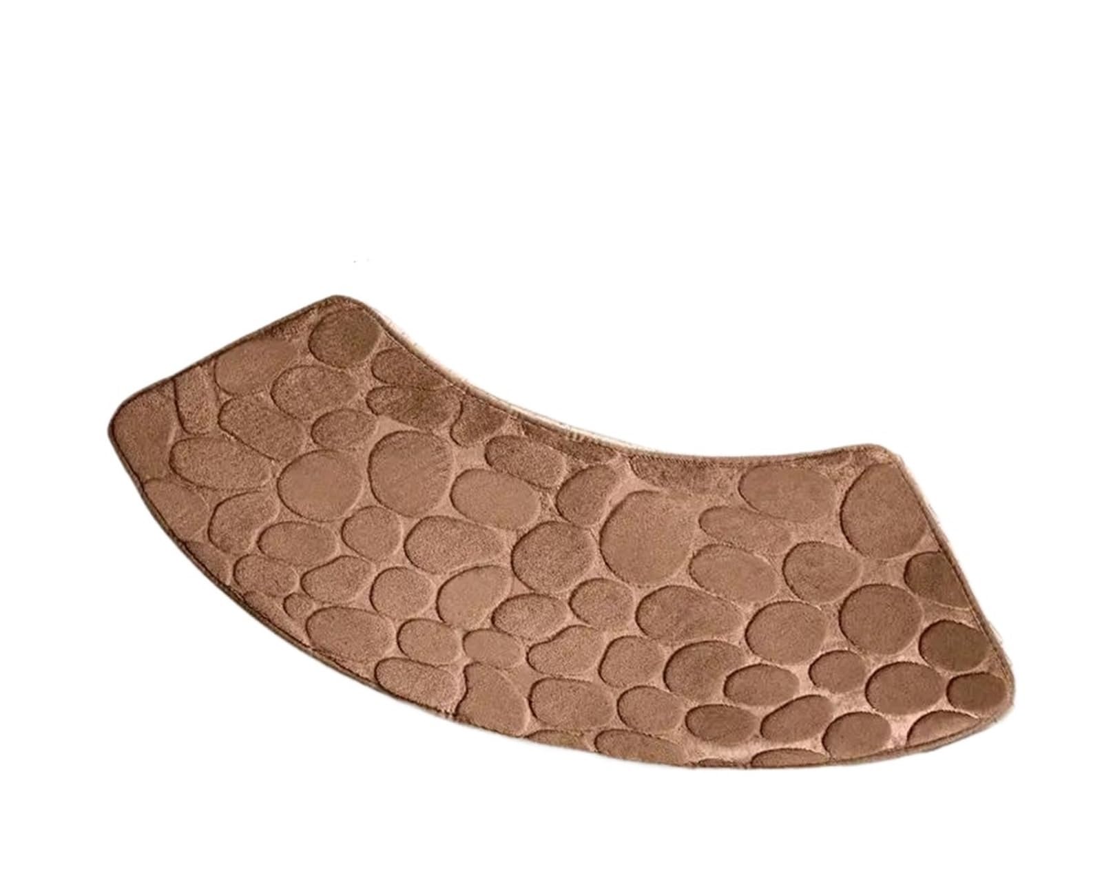 Curved Bath Mat Curved bathroom mat thickened shower room absorbent door toilet non-slip entrance For the bathroom(Coffee)