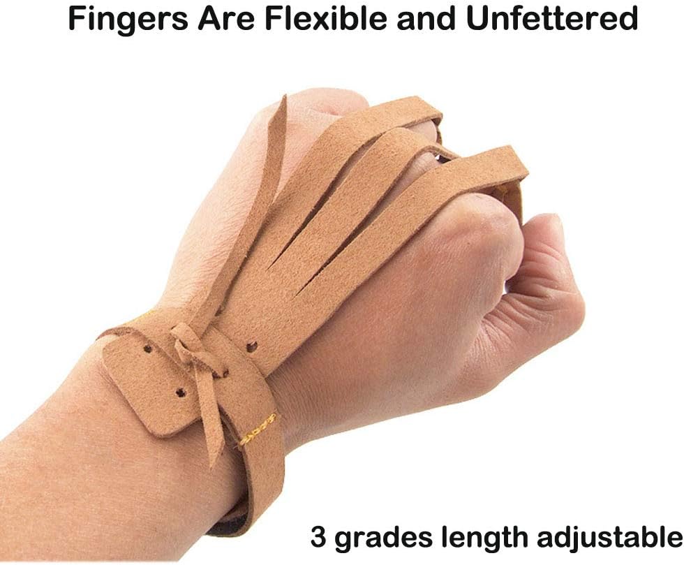 Archery Glove, 3 Finger Protector Recurve Bow Shooting Hunting Arrow Hand Leather Glove for Youth Men Women (Orange) : Sports & Outdoors