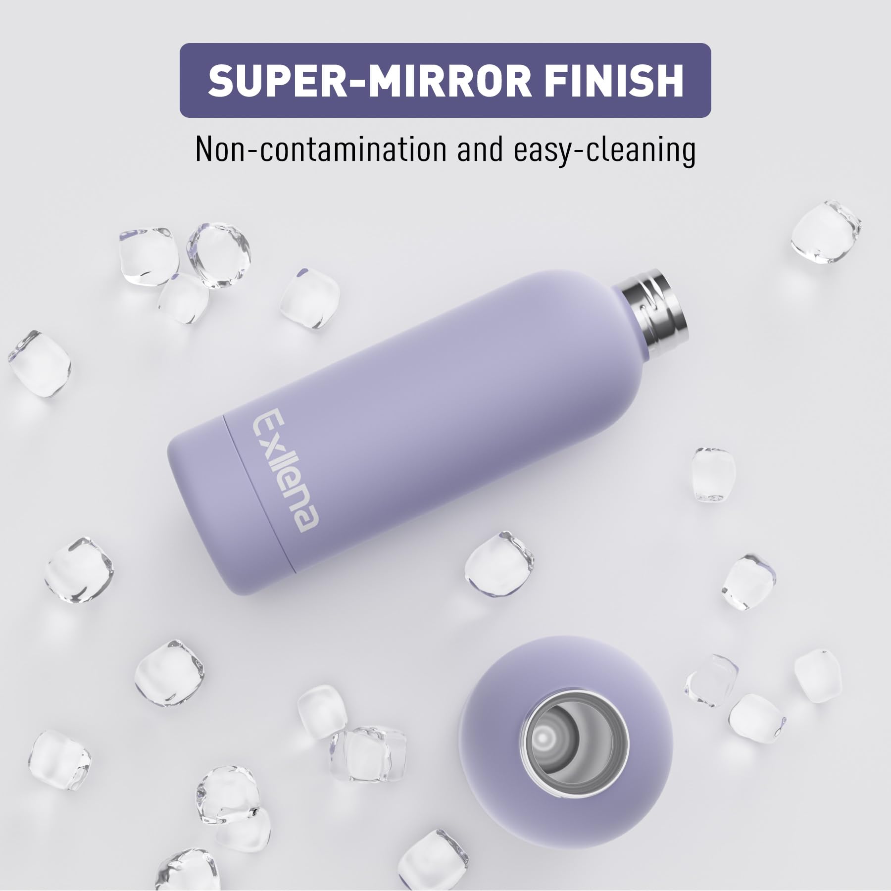 Exllena Borraccia Termica Piccola 350ml con Maniglia e Moschettone - Mini Borraccia Mantenere Calore/Freddo - Senza BPA - 100% A Tenuta Stagna per Escursioni, Campeggio, Viaggi...(Viola)