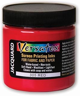 Versatex Print Ink by Jacquard, Semi-Transparent, Water-Based, 4oz Jar, Red