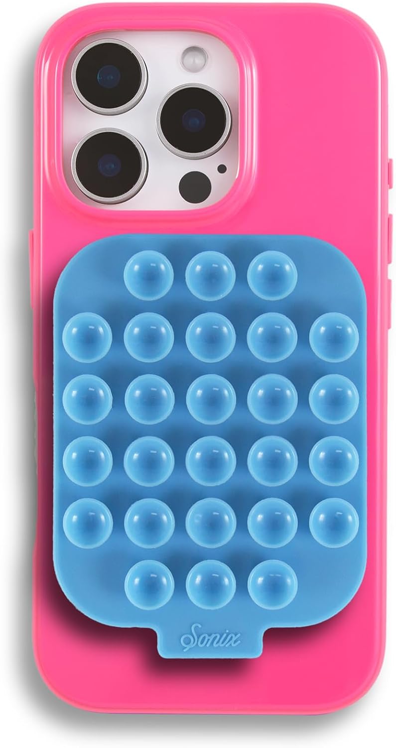 Sonix Bundle for iPhone 16 Pro | Magnetic Suction Phone Mount (Light Blue) + Phone Case (Hot Pink) | Compatible with MagSafe