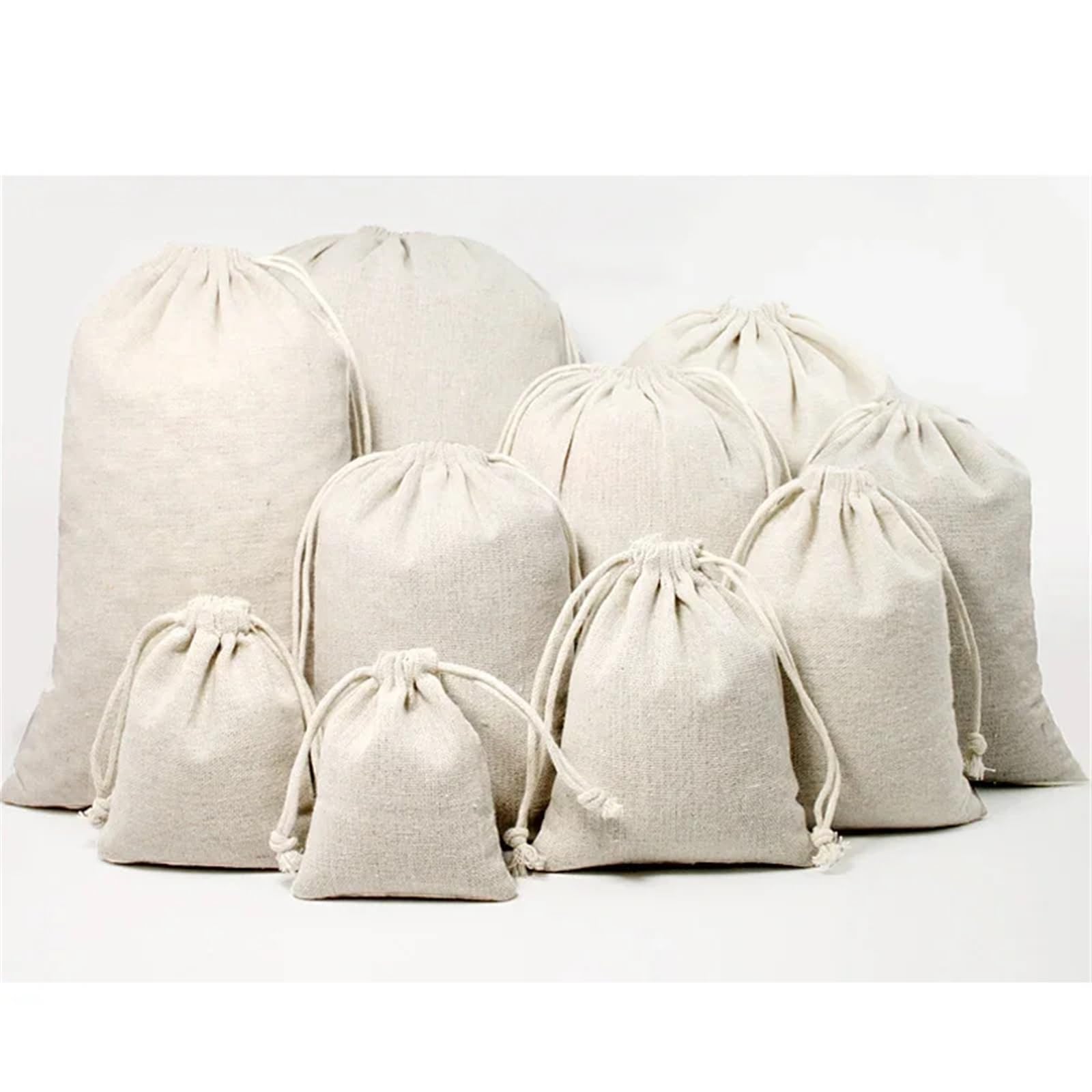 Sacchetti di Luta 10-50 pezzi sacchetto con coulisse sacchetti regalo in lino riutilizzabili con coulisse ECO produrre borse sacchetto di cotone for la cerimonia nuziale sacchetto antipolvere di Natal