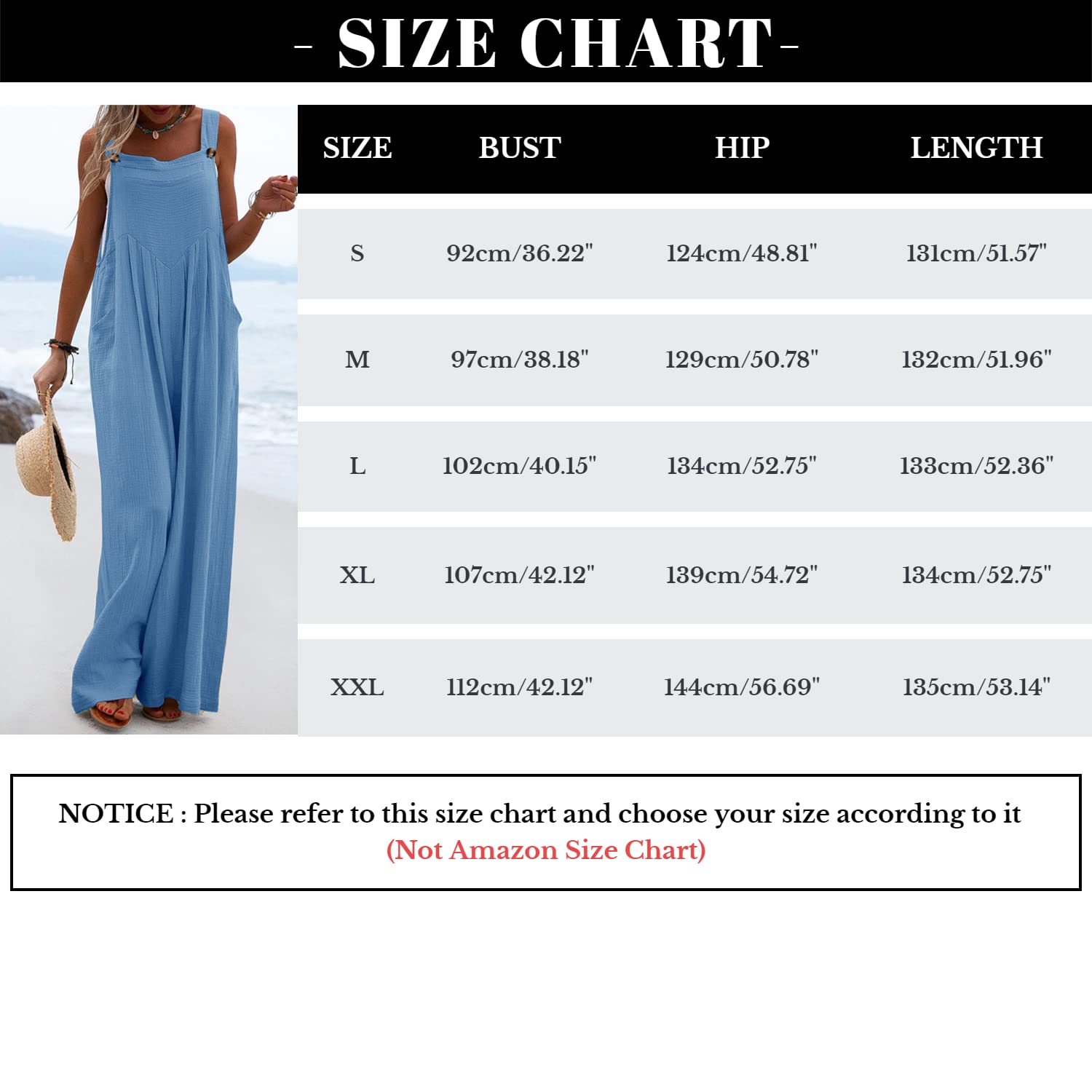 Overol para mujer, informal, holgado, overol para mujer, overol de gran tamaño, pierna ancha, con bolsillos, color sólido, talla grande 8-26, pantalones de verano