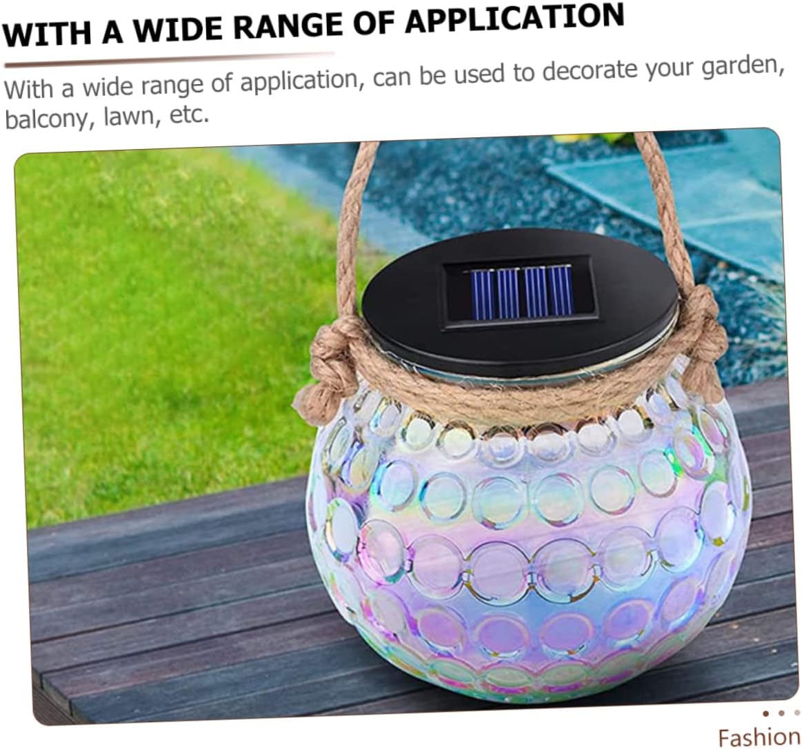 2pcs Hanging Solar Lanterns Decorative Solar Powered Lights for Outdoor Garden Glass Energy Saving Decor for Patio