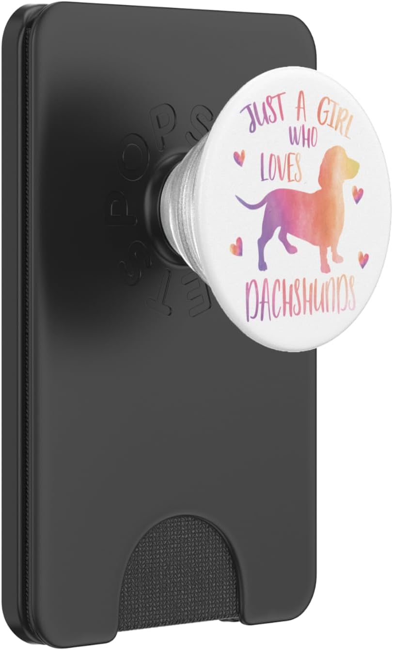 Just a Girl who loves Dachshunds Cute Dog Dachshund Mom PopSockets PopWallet for MagSafe
