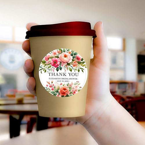 Miniatura 8 de Etiquetas personalizables con texto en inglés Thank You, etiquetas redondas clásicas para negocios, 100 calcomanías de 2 x 2 pulgadas