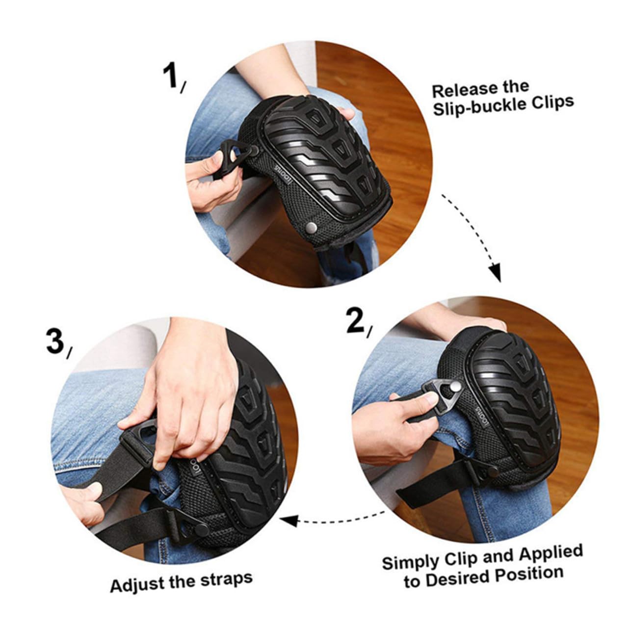 NUOBESTY Hard Shell Knee Pads for Workers, Wear-resistant Gardening Kneepads with Support Brace, Protective Labor Kneeling Pads for Construction and Outdoor Use (1 Pair)