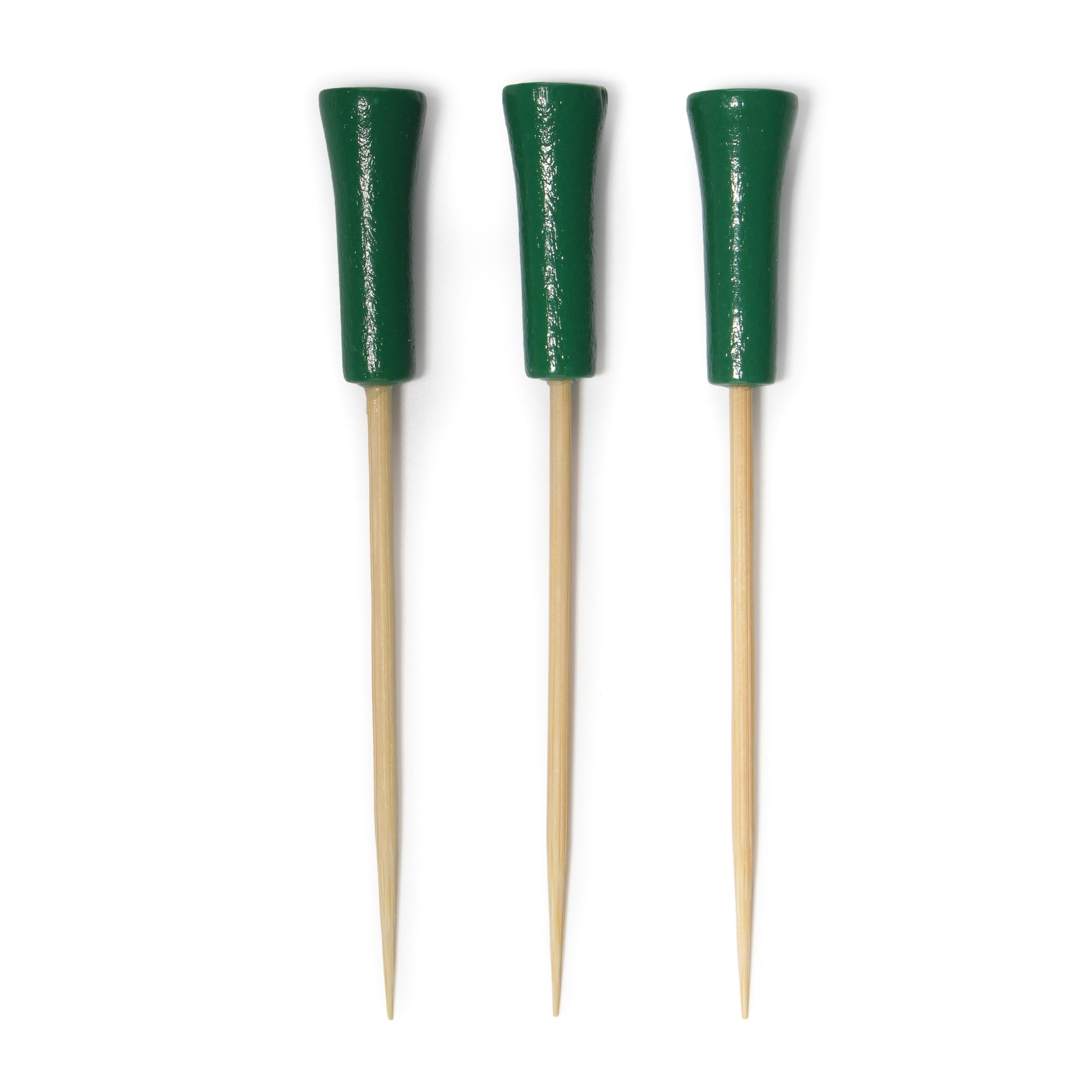 BambooMN 3.5" Decorative Golf End Sports Bamboo Cocktail Fruit Sandwich Picks Skewers for Catered Events, Holiday's, Restaurants or Buffet Party Supplies, 300 Pieces, Green