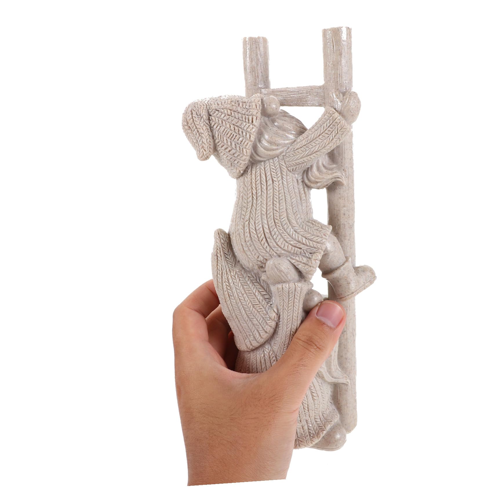 SUPVOX Sculpture De Noël en Résine pour Jardin GNOME Grimpant Amusant Figurine De GNOME Grimpant Ornement De Jardin en Résine Beige