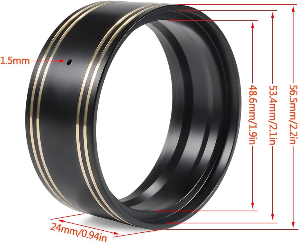 1.9 Inch Brass Internal Beadlock Ring Clamp Ring 104g/pc Heavy Wheel Counterweight Fits 1.9" Wheel Rim for 1/10 TRX4 TRX6 Axial SCX10 Pro 90046 Capra Redcat GEN7 GEN8 VS4-10 RC Crawler Car (Black)