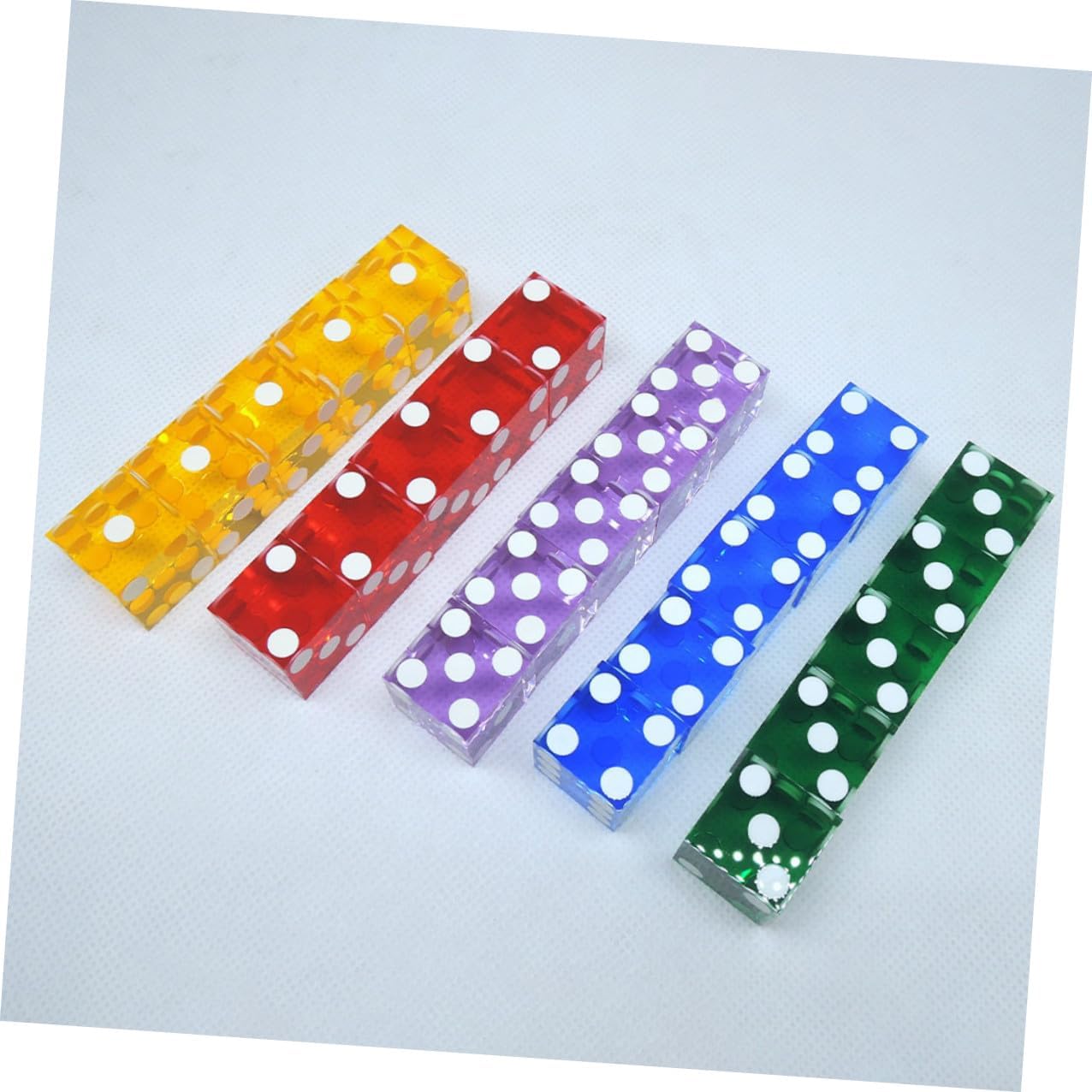 LIOOBO 5Pcs Precision Transparent Acrylic Dice for Entertainment and Betting Games Lightweight Cubes for Party Fun Home and Outdoor Use Random Color